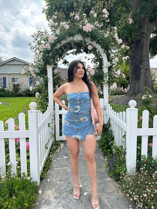 Summer In Florals Denim Set